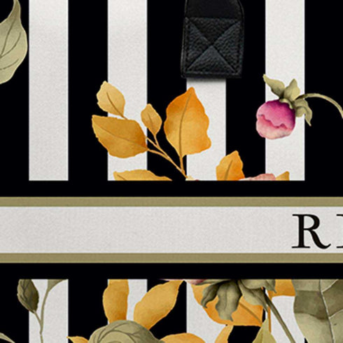 Customized Floral Printed Canvas and PU Laptop Bag - Uncommongifts.in